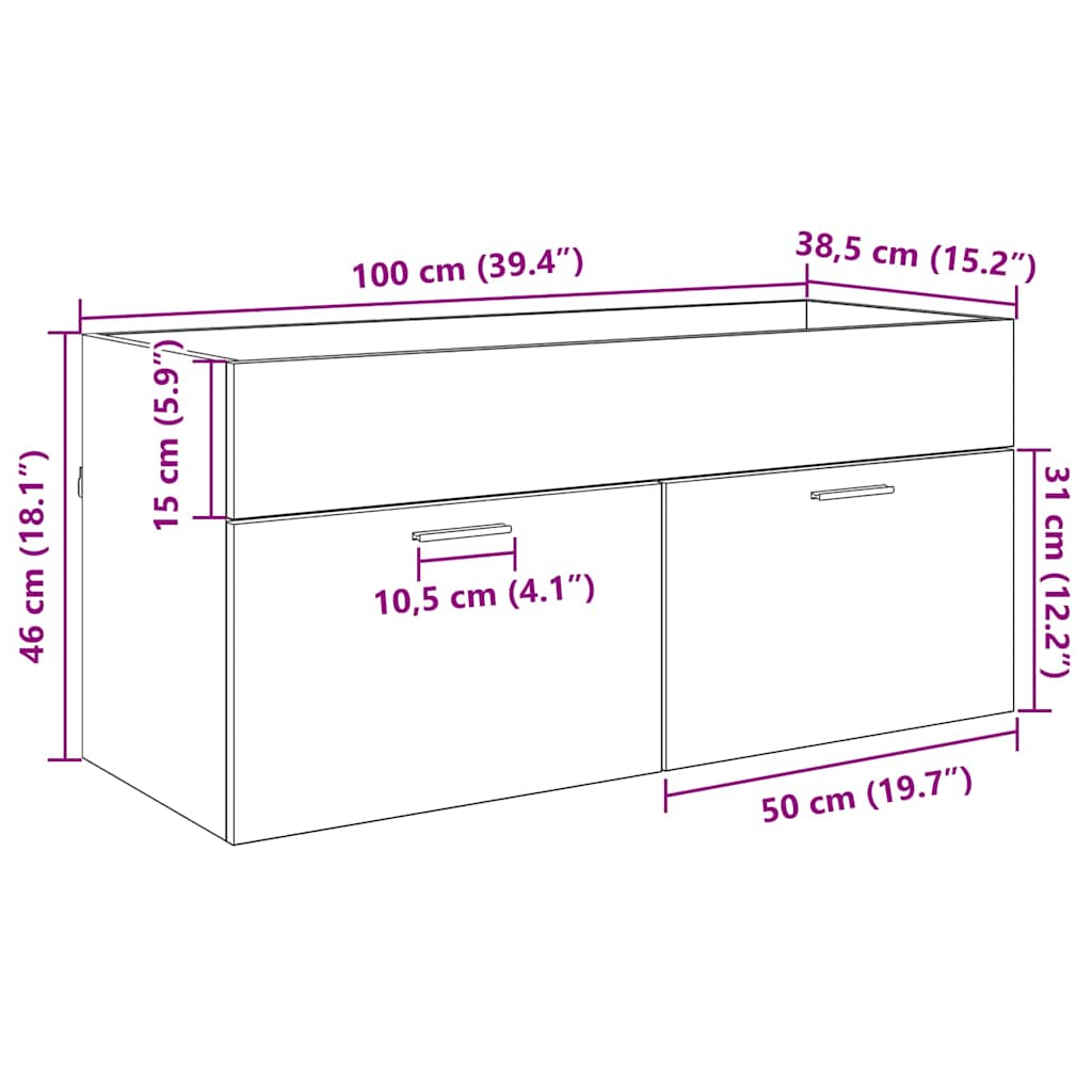 Waschbeckenunterschrank Altholz Holzwerkstoff