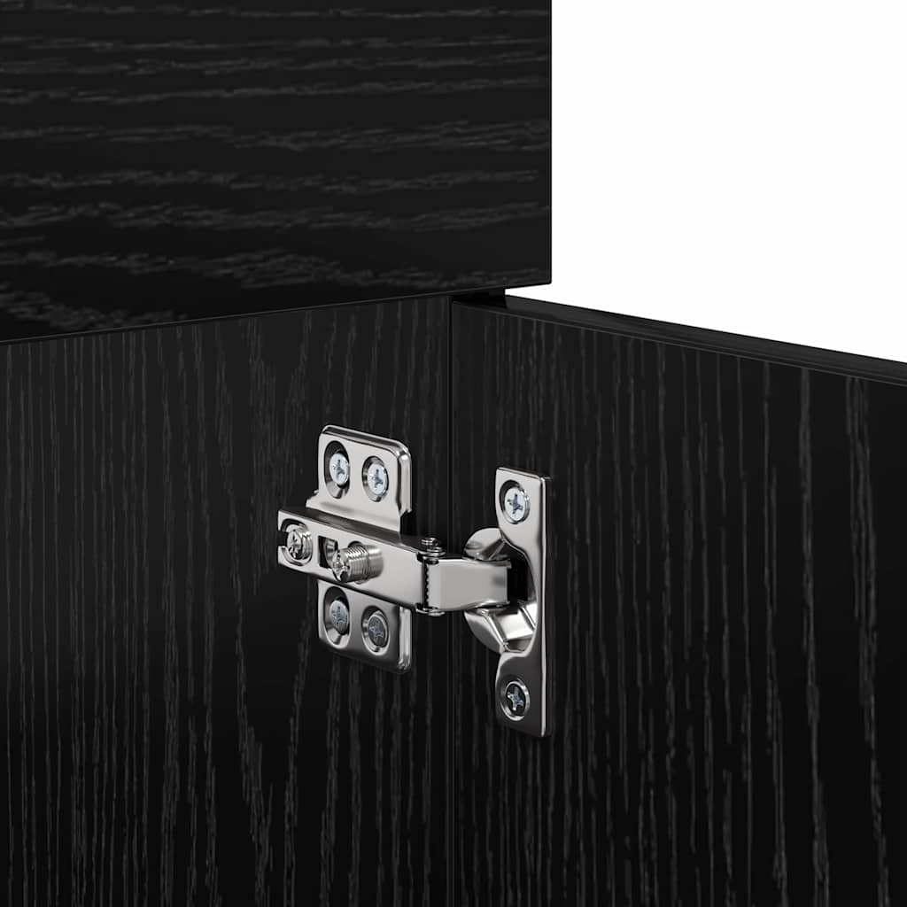 Waschbeckenunterschrank Schwarz Eichen-Optik 38,5 x 100 x 46 cm