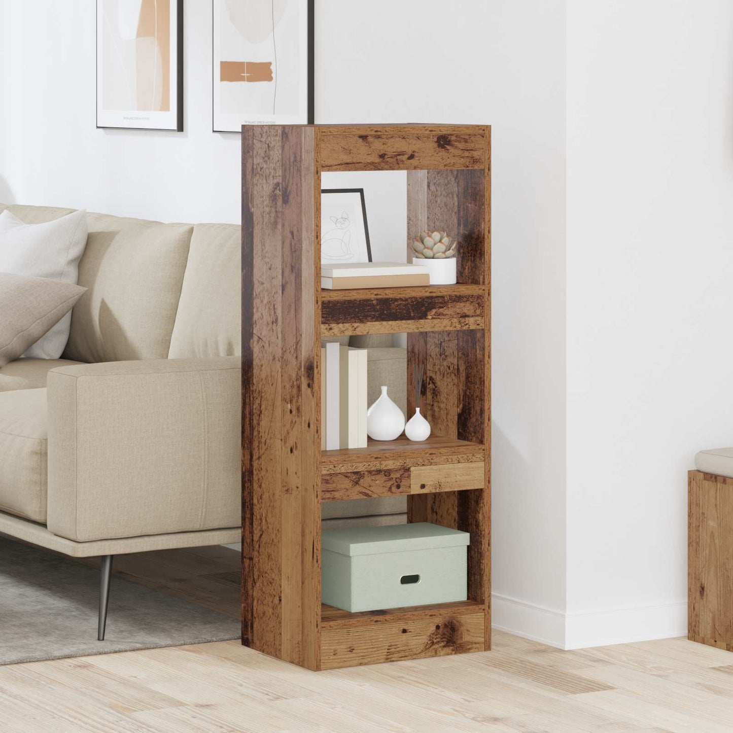 Bücherregal 3 Ebenen 40 x 30 x 103 cm Holzwerkstoff Braun