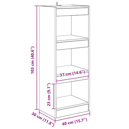 Bücherregal 3 Ebenen 40 x 30 x 103 cm Holzwerkstoff Braun