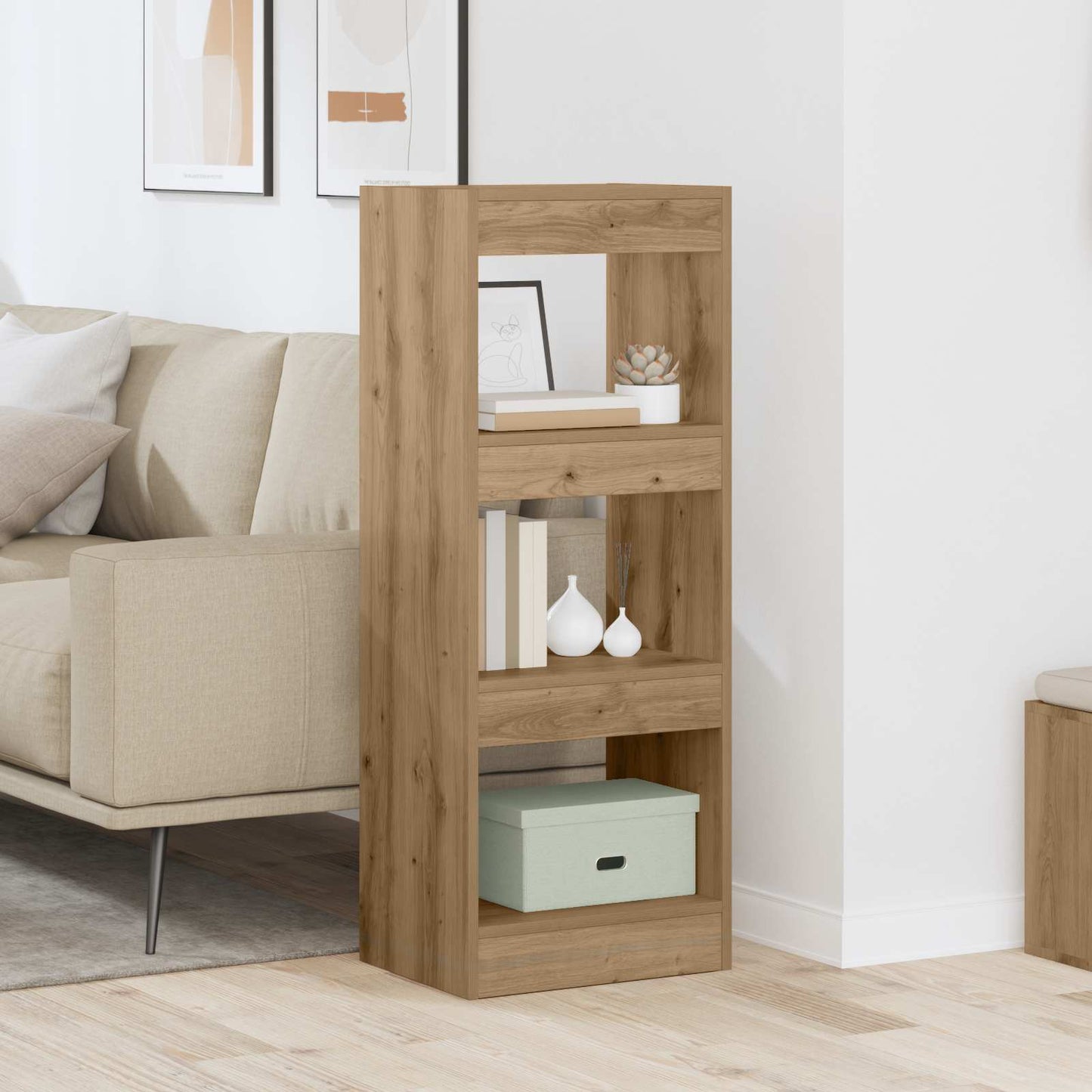 Bücherregal 3 Ebenen 37 x 30 x 103 cm Holzwerkstoff Braun