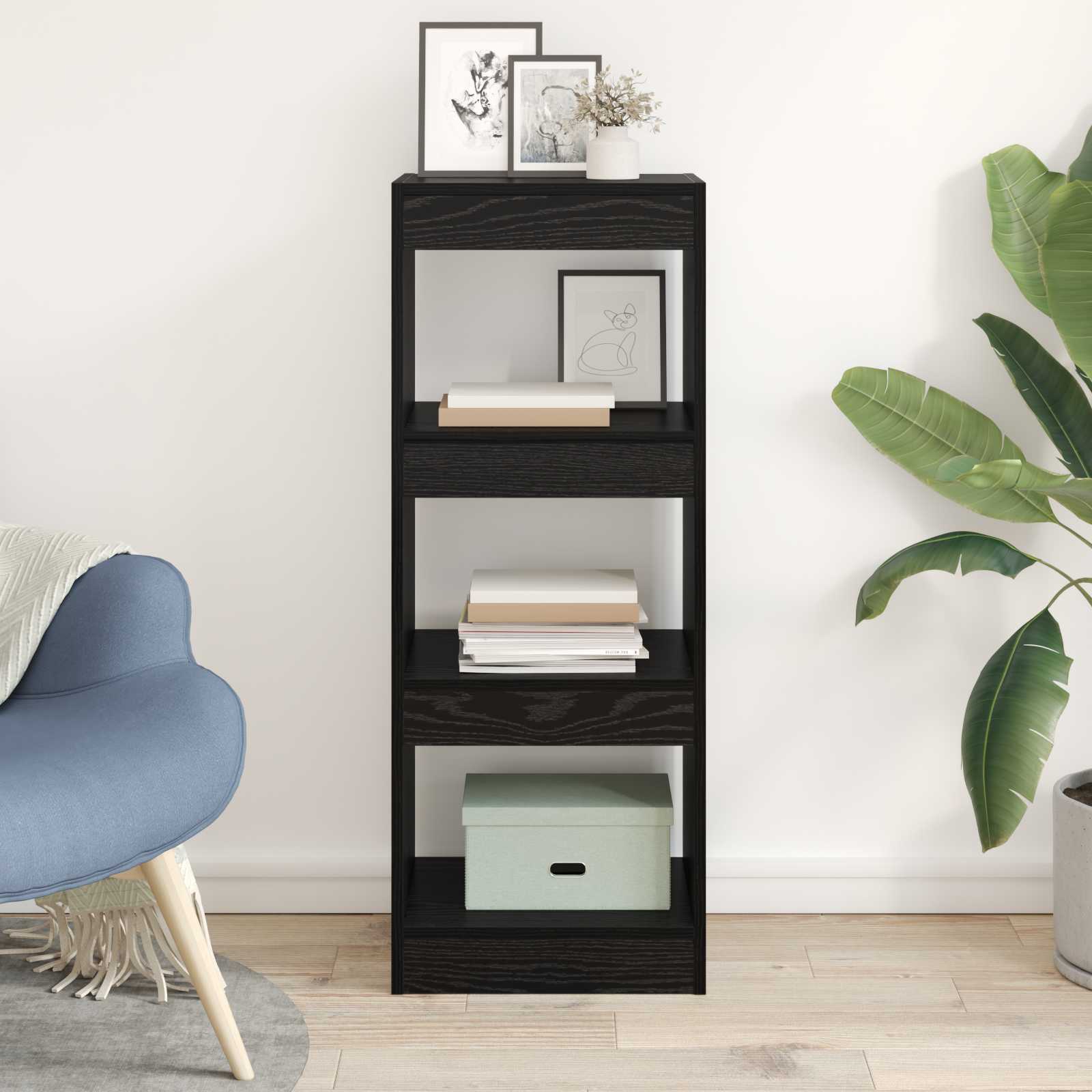 Bücherregal 3 Ebenen 37 x 30 x 103 cm Holzwerkstoff Schwarz