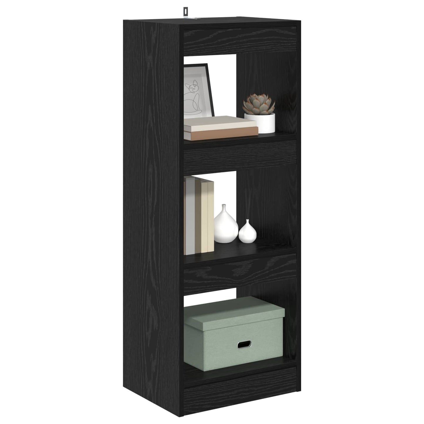 Bücherregal 3 Ebenen 37 x 30 x 103 cm Holzwerkstoff Schwarz
