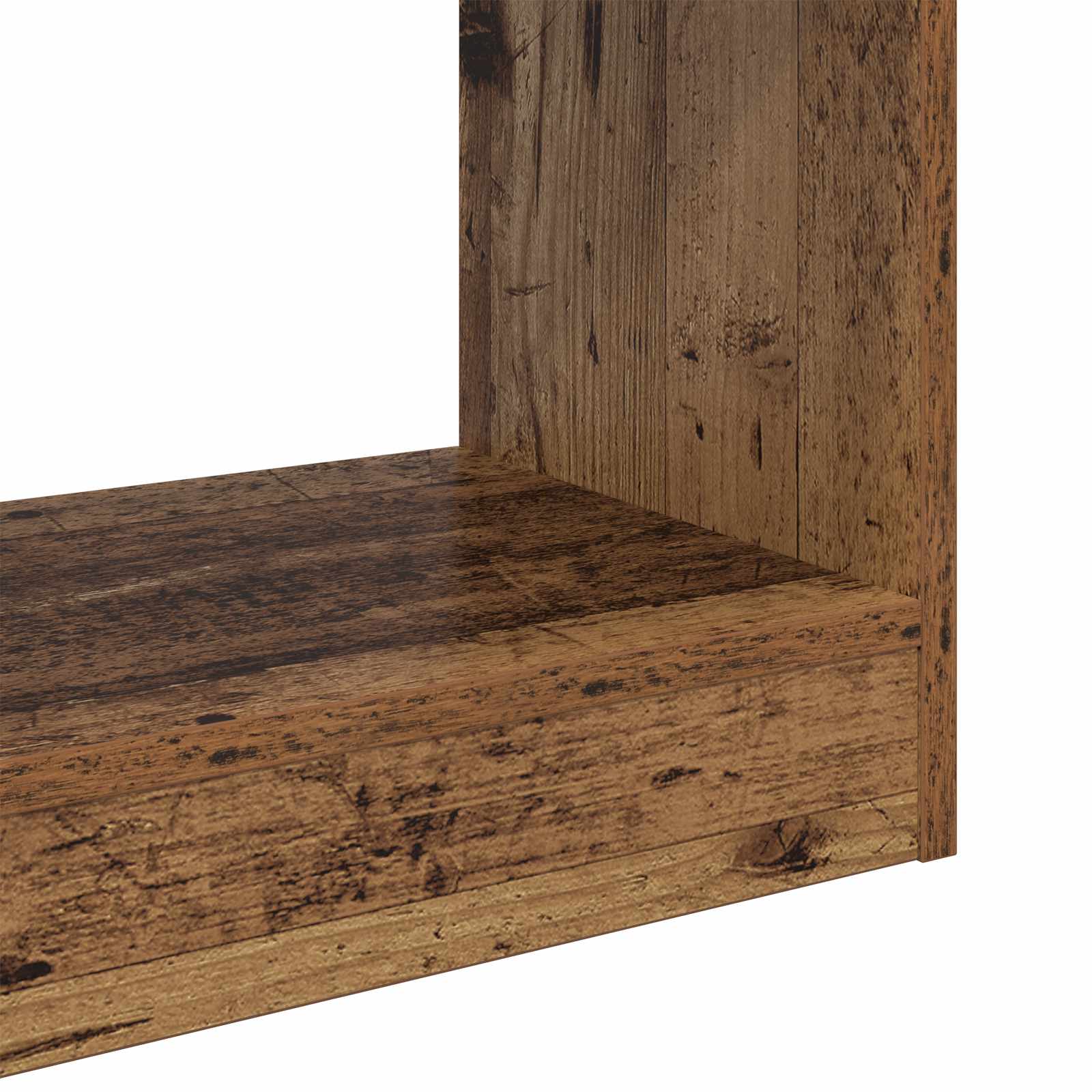 Bücherregal 2 Ebenen 60 x 30 x 72 cm Holzwerkstoff Altholz