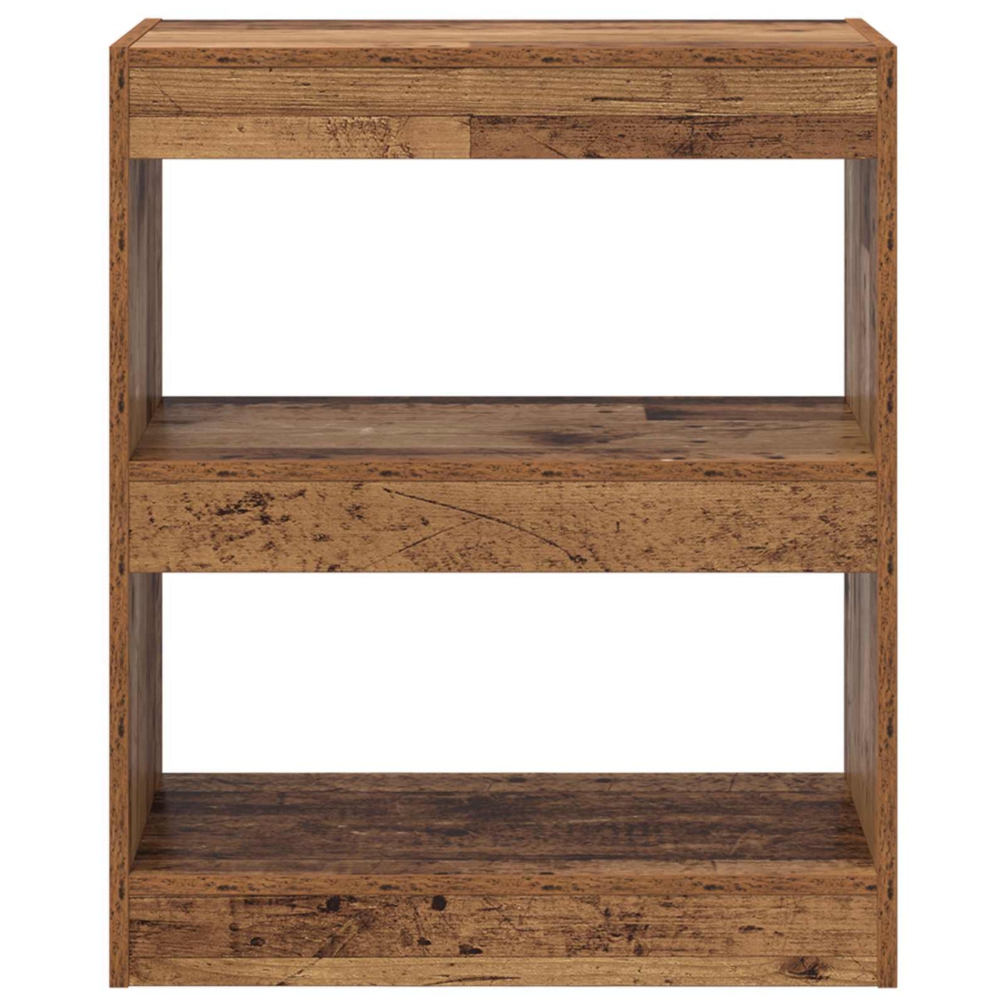 Bücherregal 2 Ebenen 60 x 30 x 72 cm Holzwerkstoff Altholz