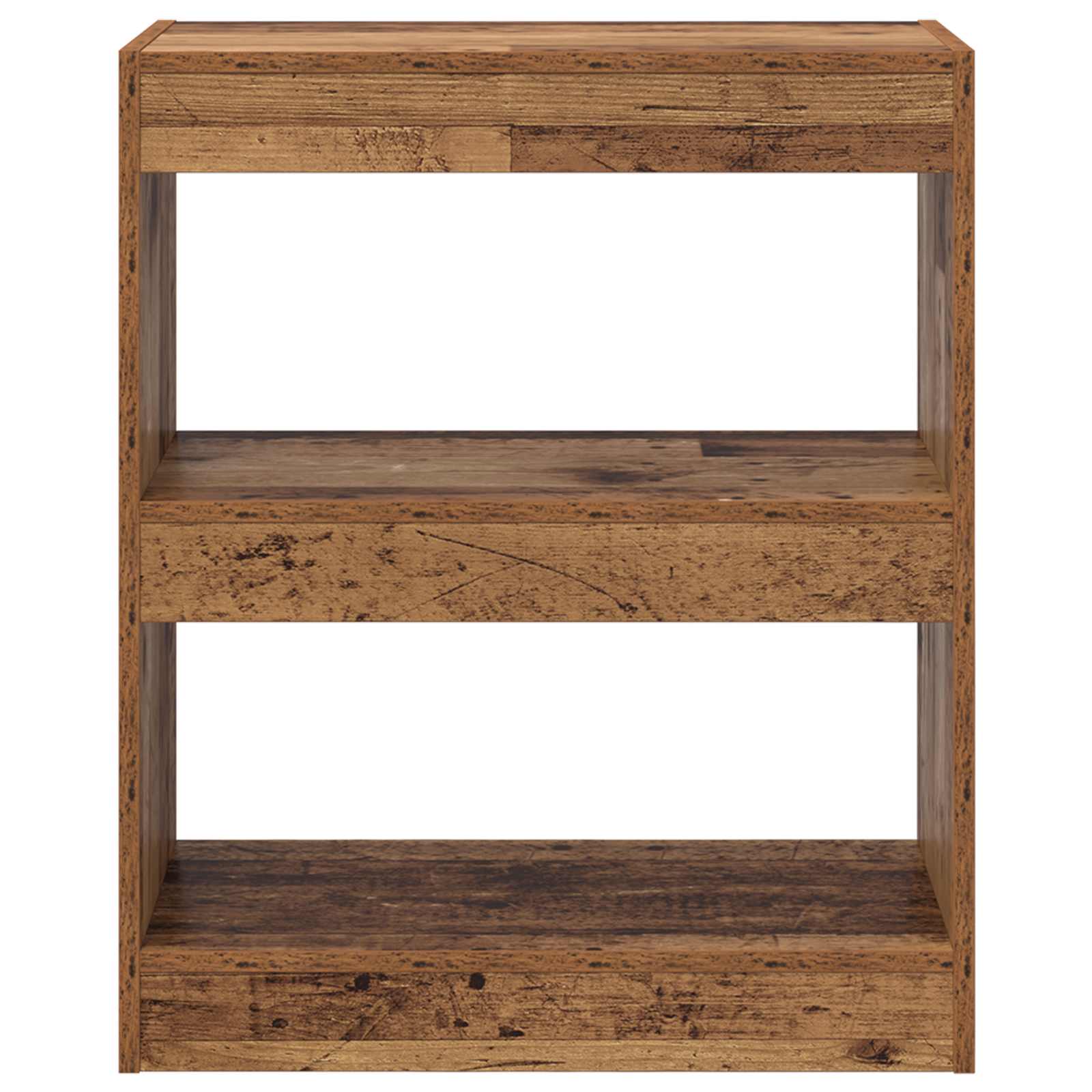 Bücherregal 2 Ebenen 60 x 30 x 72 cm Holzwerkstoff Altholz