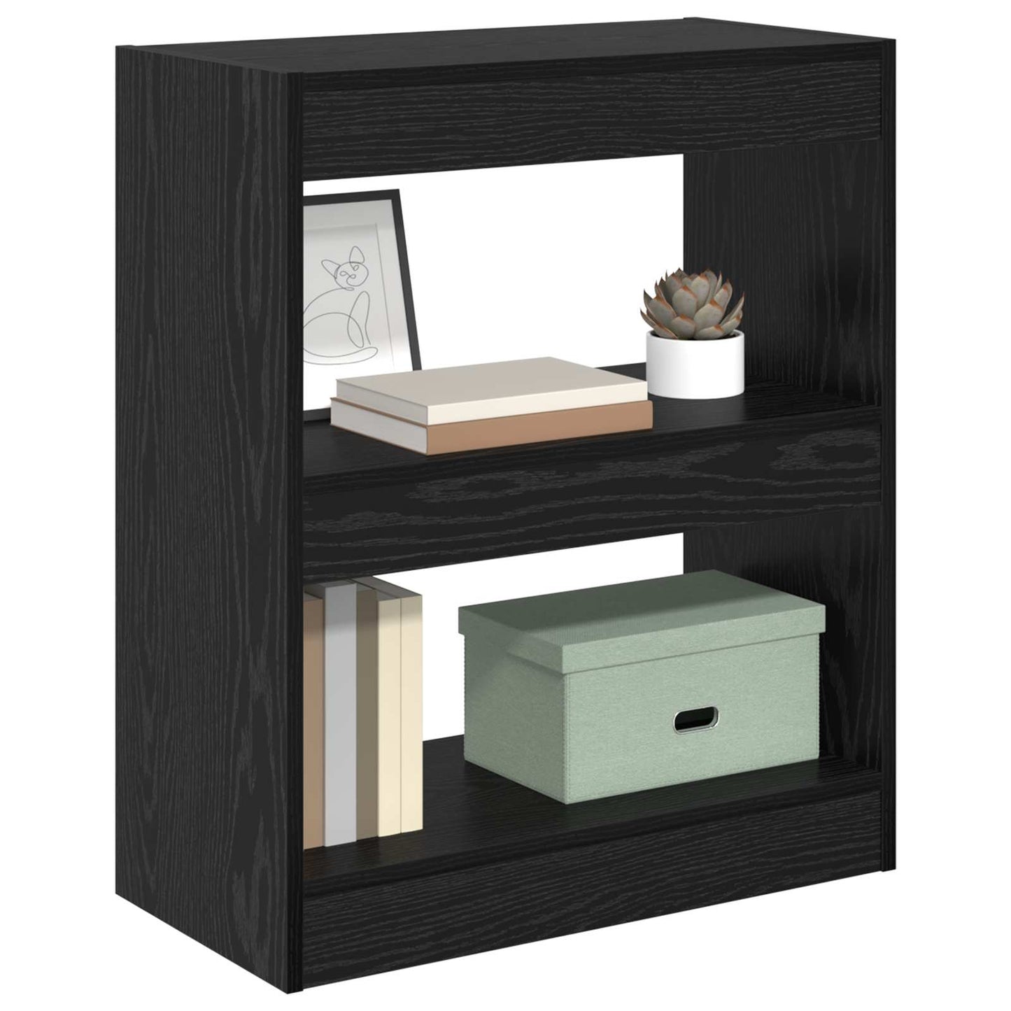 Bücherregal 2 Ebenen 60 x 30 x 72 cm Holzwerkstoff