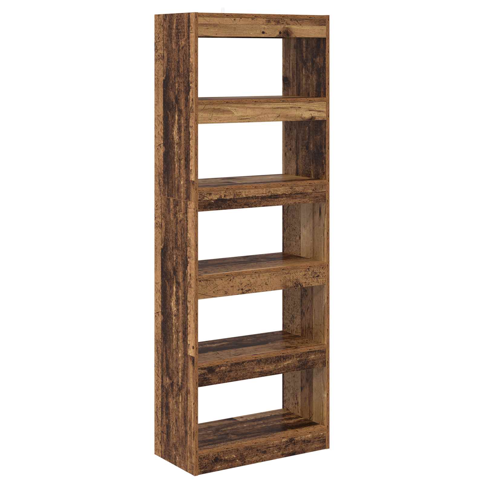 Bücherregal 5 Ebenen 60 x 30 x 166 cm Holzwerkstoff Altholz