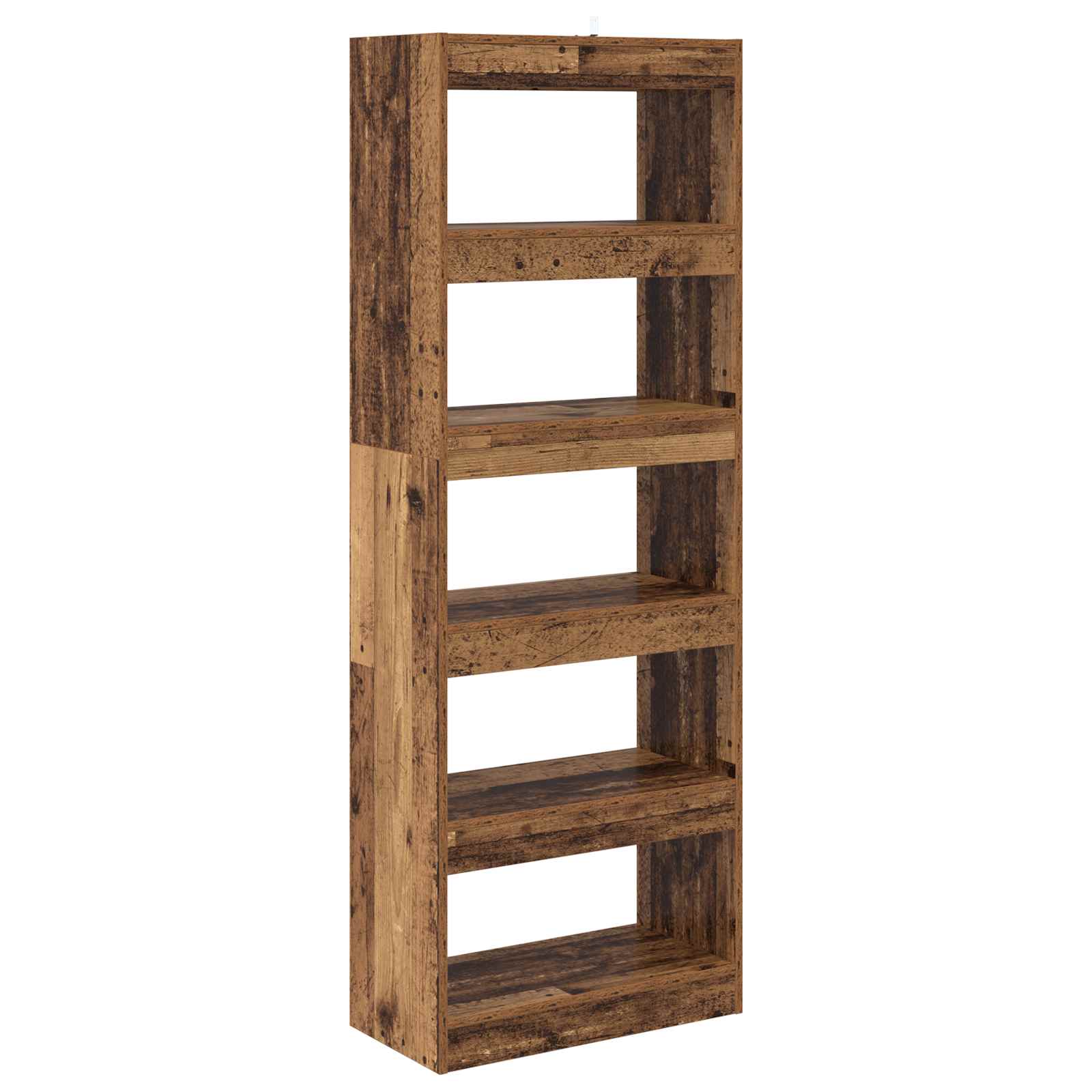 Bücherregal 5 Ebenen 60 x 30 x 166 cm Holzwerkstoff Altholz