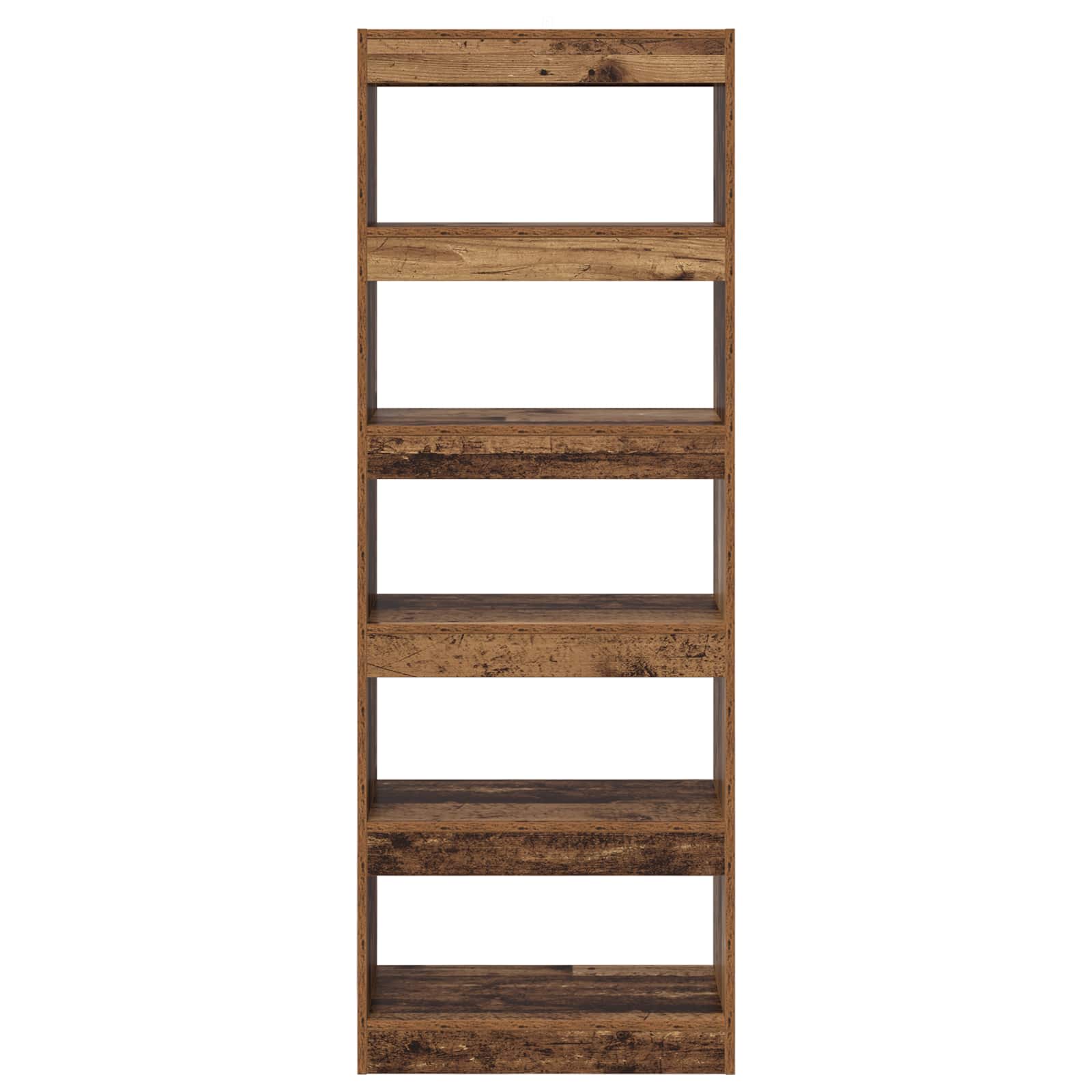 Bücherregal 5 Ebenen 60 x 30 x 166 cm Holzwerkstoff Altholz
