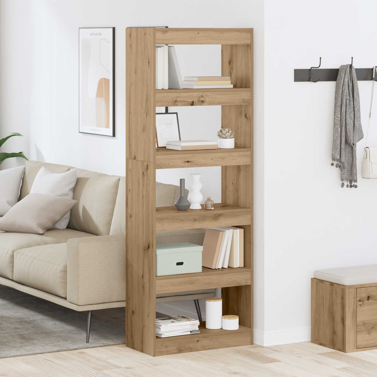 Bücherregal 5 Ebenen 60 x 30 x 166 cm Holzwerkstoff