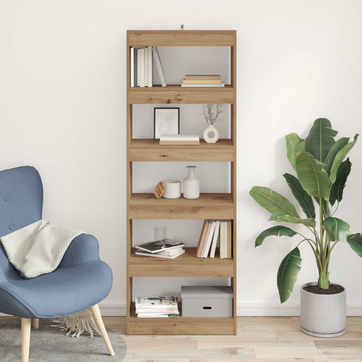 Bücherregal 5 Ebenen 60 x 30 x 166 cm Holzwerkstoff