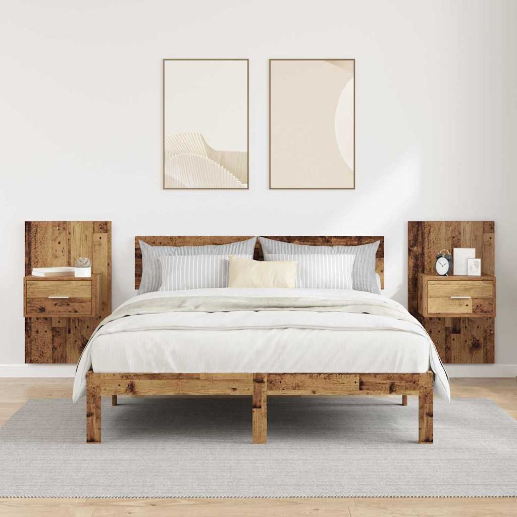 Nachttisch 2 stk. Altholz 50 x 32,5 x 80cm Holzwerkstoff