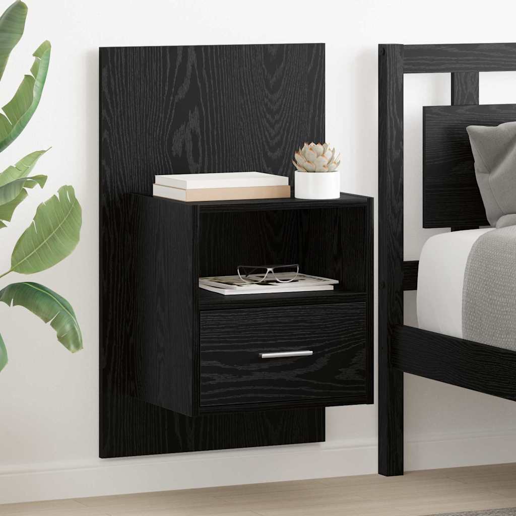 Nachttisch 2 stk. Schwarz Eichen-Optik 50 x 32,5 x 80cm