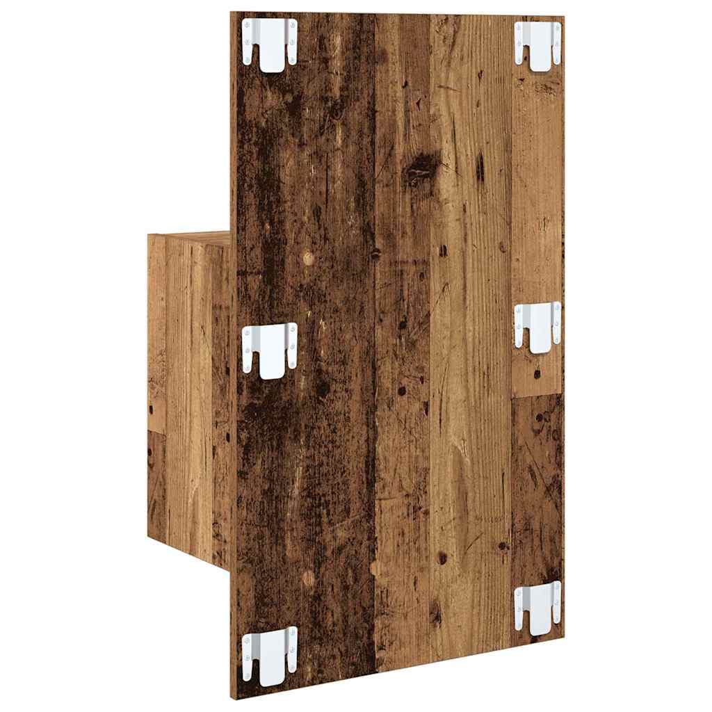 Wandmontiertes Nachttischchen 2 stk. Altholz