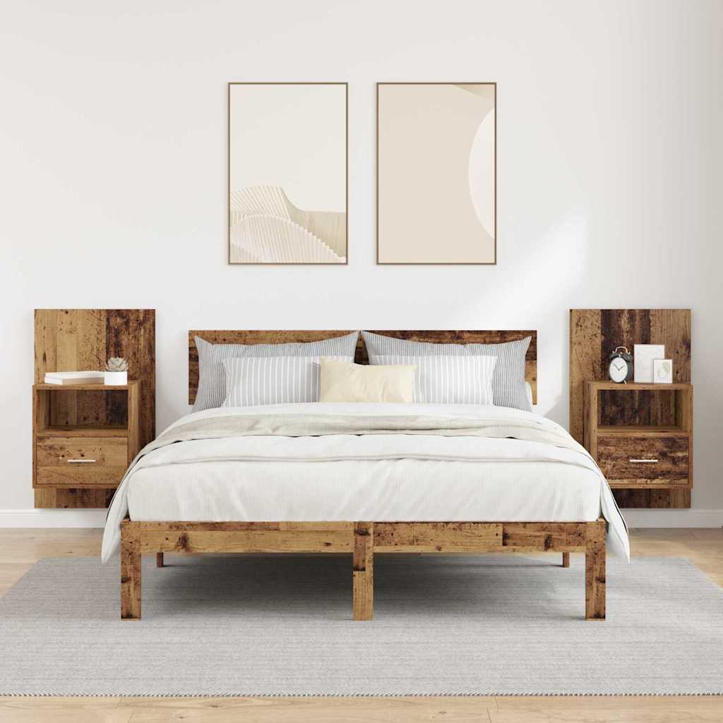 Nachttisch 2 stk. Altholz 50 x 32.5 x 80cm Holzwerkstoff