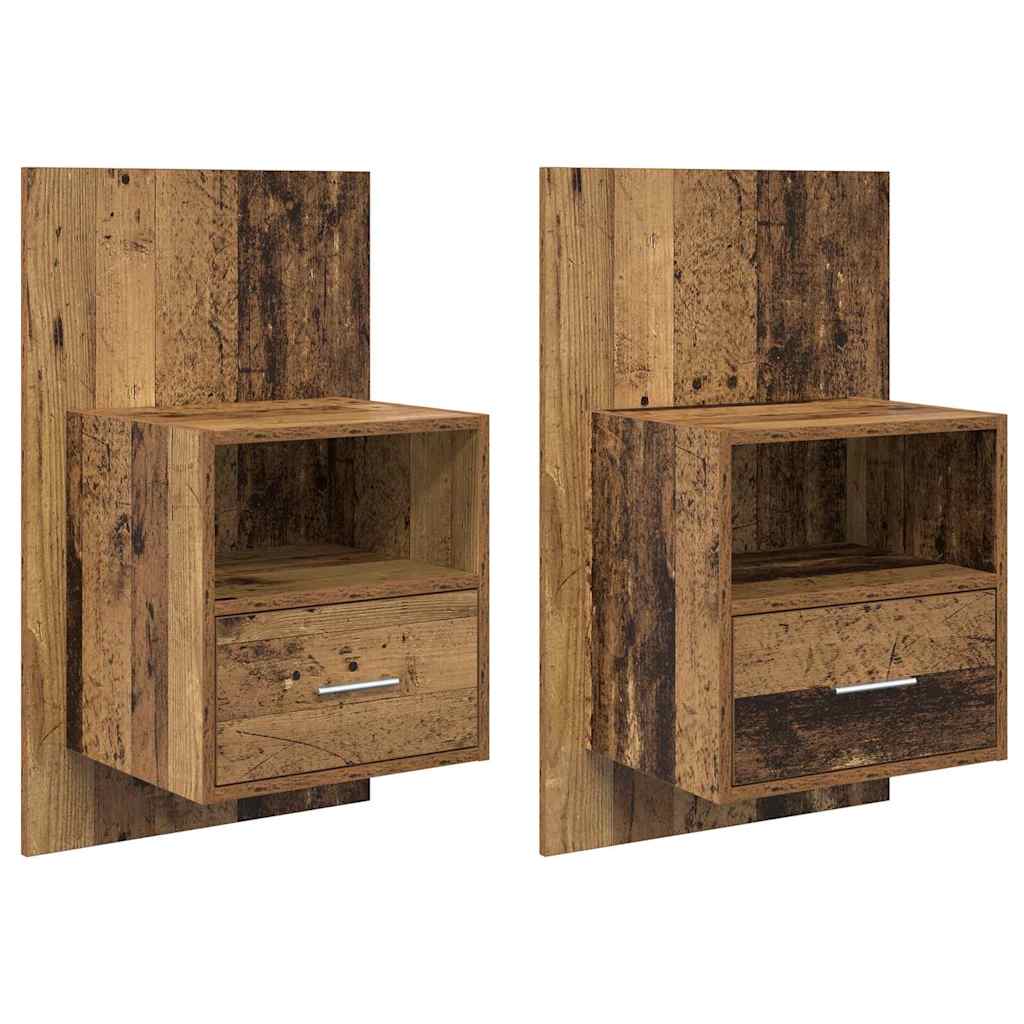 Nachttisch 2 stk. Altholz 50 x 32.5 x 80cm Holzwerkstoff