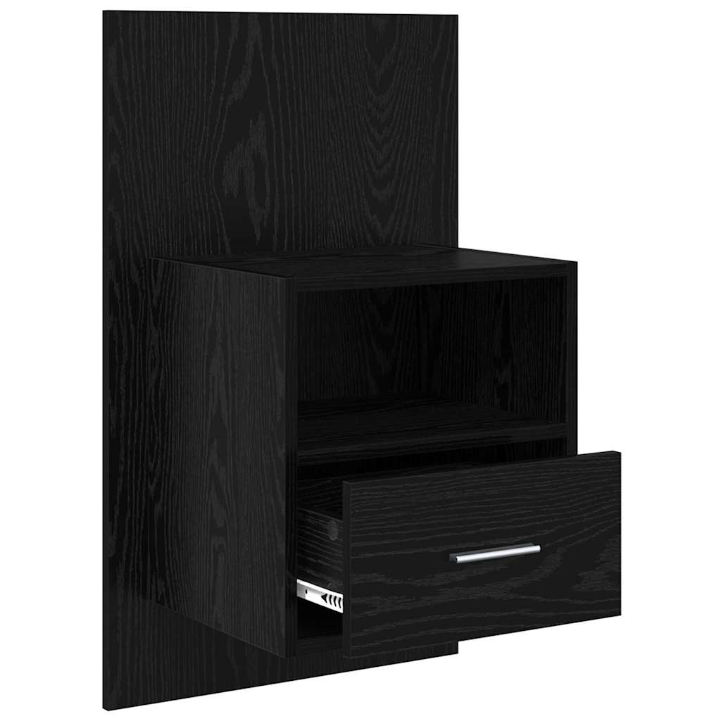 Nachttisch 2 stk. Schwarz Eichen-Optik 50 x 32.5 x 80cm