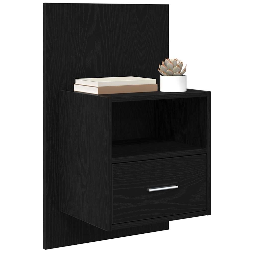 Nachttisch 2 stk. Schwarz Eichen-Optik 50 x 32.5 x 80cm