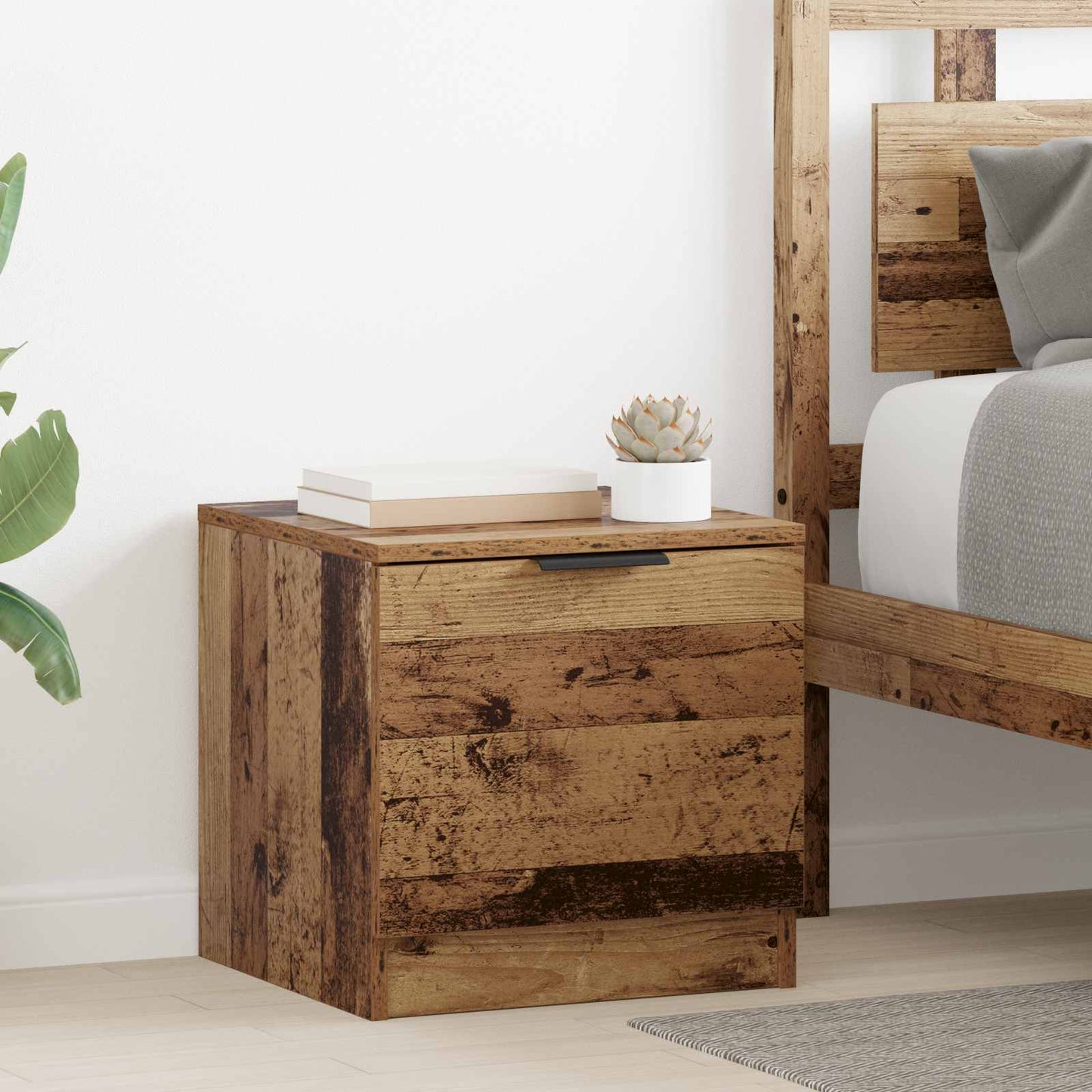Bettschrank 2 stk. Altholz 40 x 39 x 40 cm Holzwerkstoff