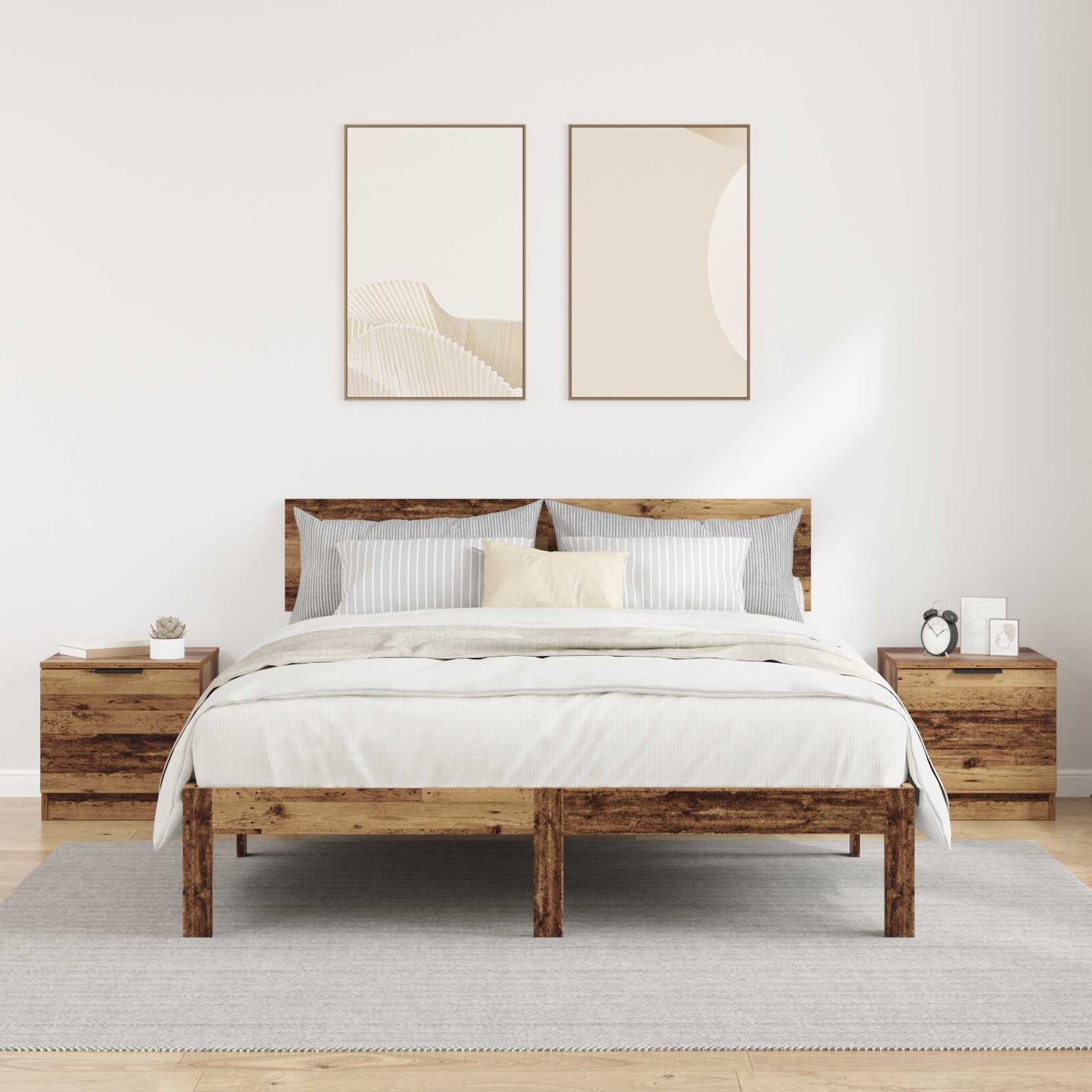Bettschrank 2 stk. Altholz 40 x 39 x 40 cm Holzwerkstoff