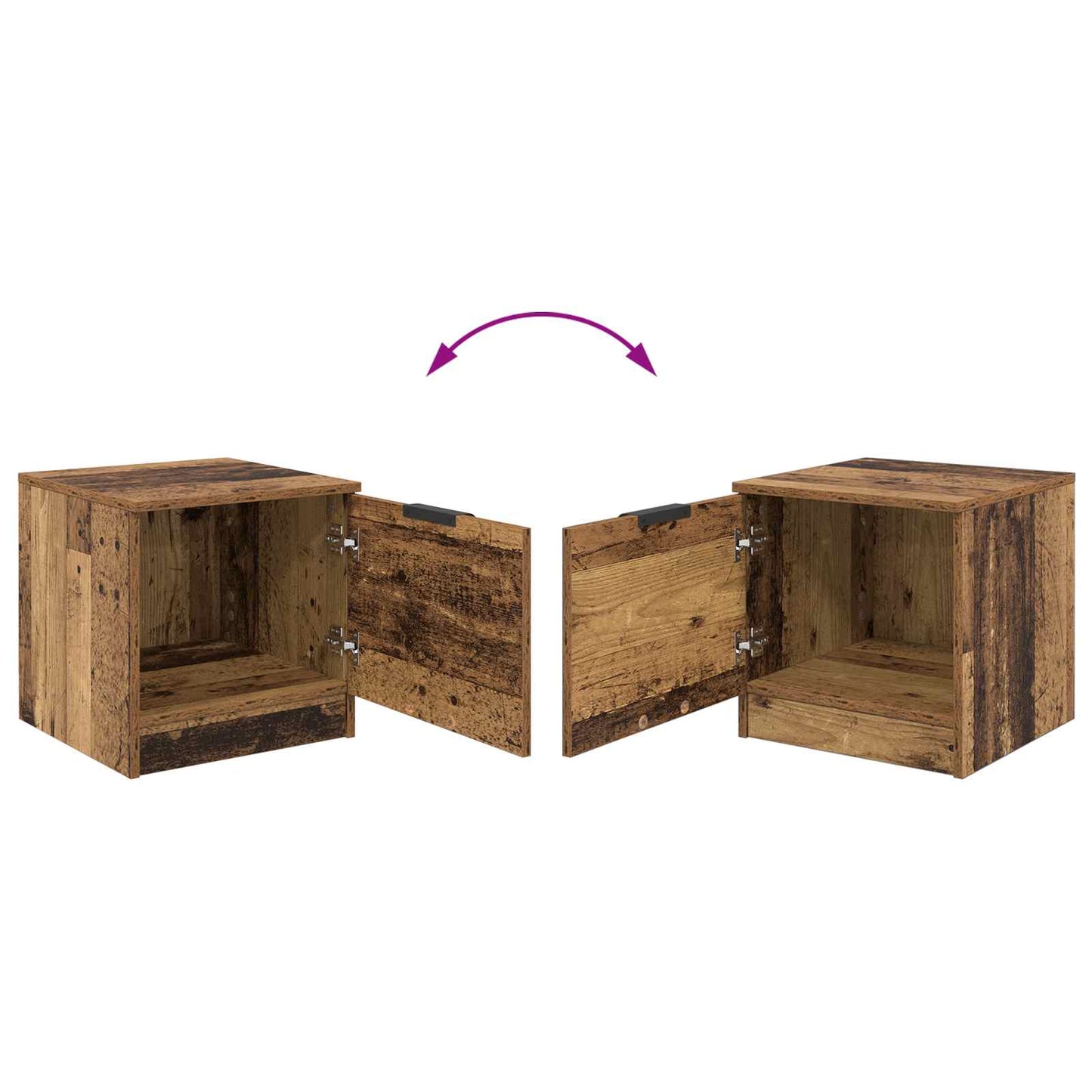 Bettschrank 2 stk. Altholz 40 x 39 x 40 cm Holzwerkstoff