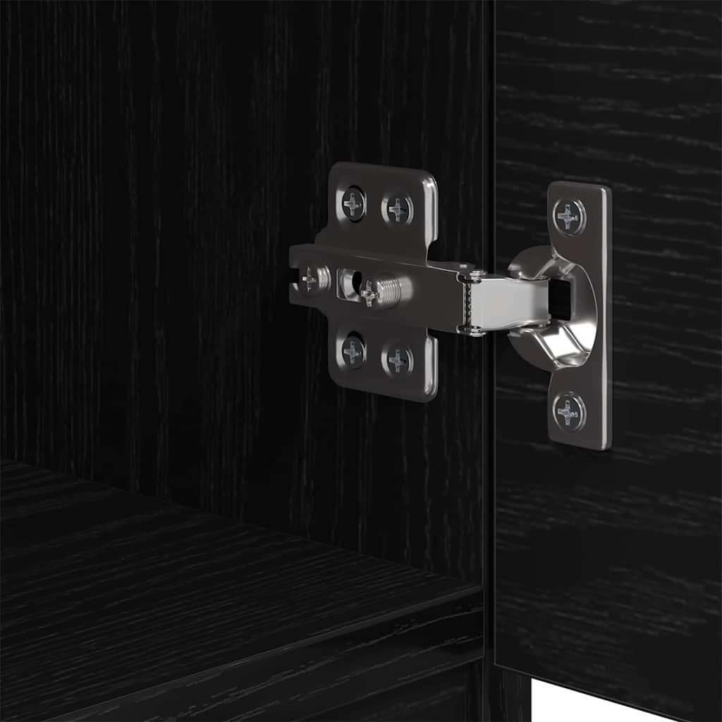 Bettschrank 2 stk. Schwarz Eichen-Optik 40 x 39 x 40 cm