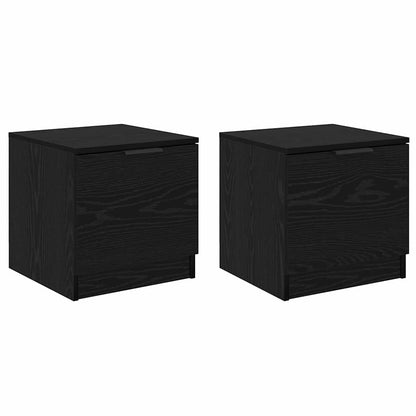 Bettschrank 2 stk. Schwarz Eichen-Optik 40 x 39 x 40 cm
