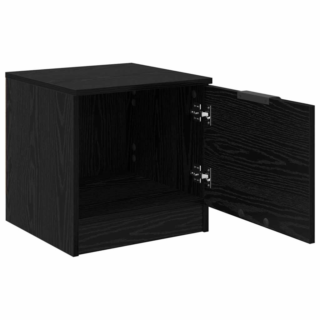 Bettschrank 2 stk. Schwarz Eichen-Optik 40 x 39 x 40 cm
