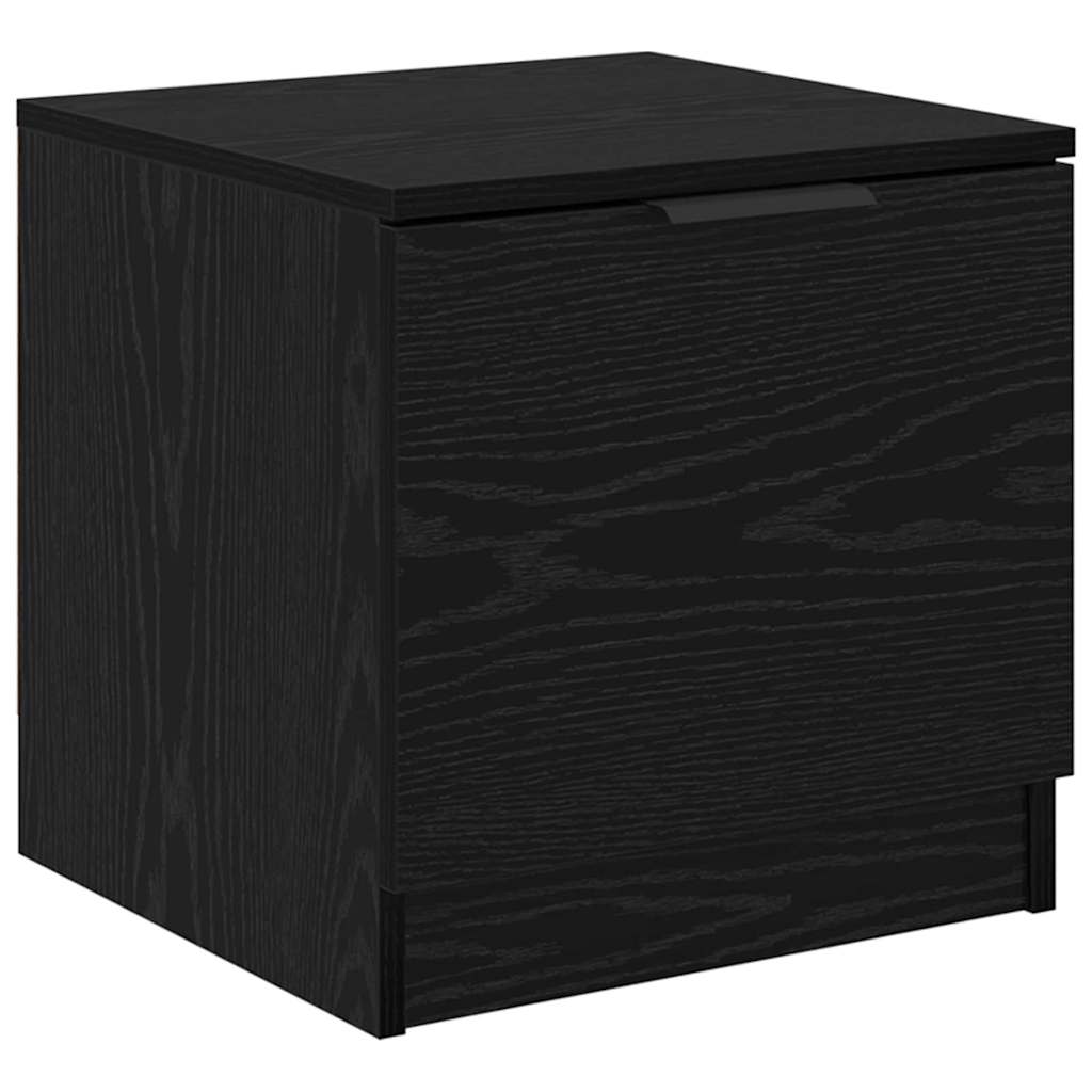 Bettschrank 2 stk. Schwarz Eichen-Optik 40 x 39 x 40 cm