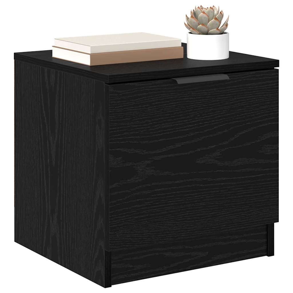 Bettschrank 2 stk. Schwarz Eichen-Optik 40 x 39 x 40 cm