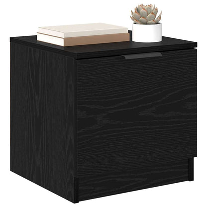 Bettschrank 2 stk. Schwarz Eichen-Optik 40 x 39 x 40 cm