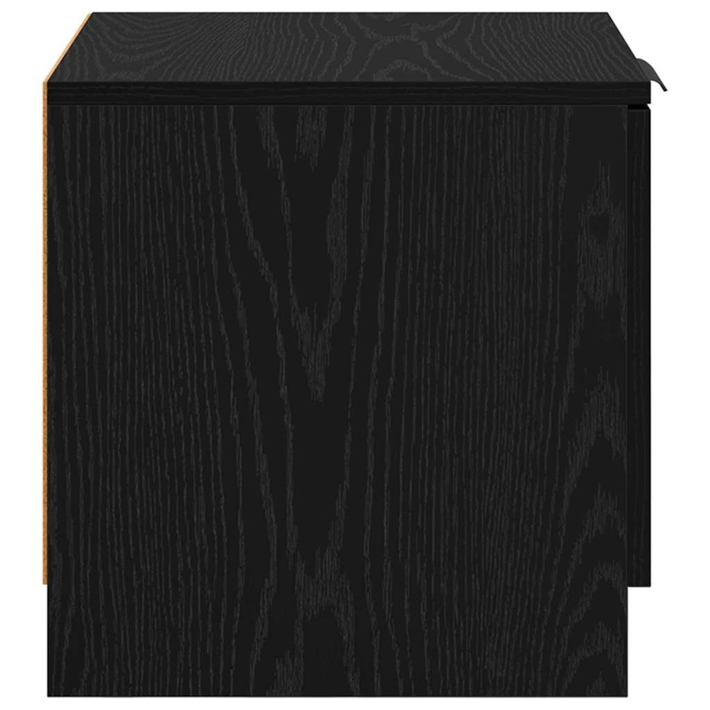 Bettschrank 2 stk. Schwarz Eichen-Optik 40 x 39 x 40 cm