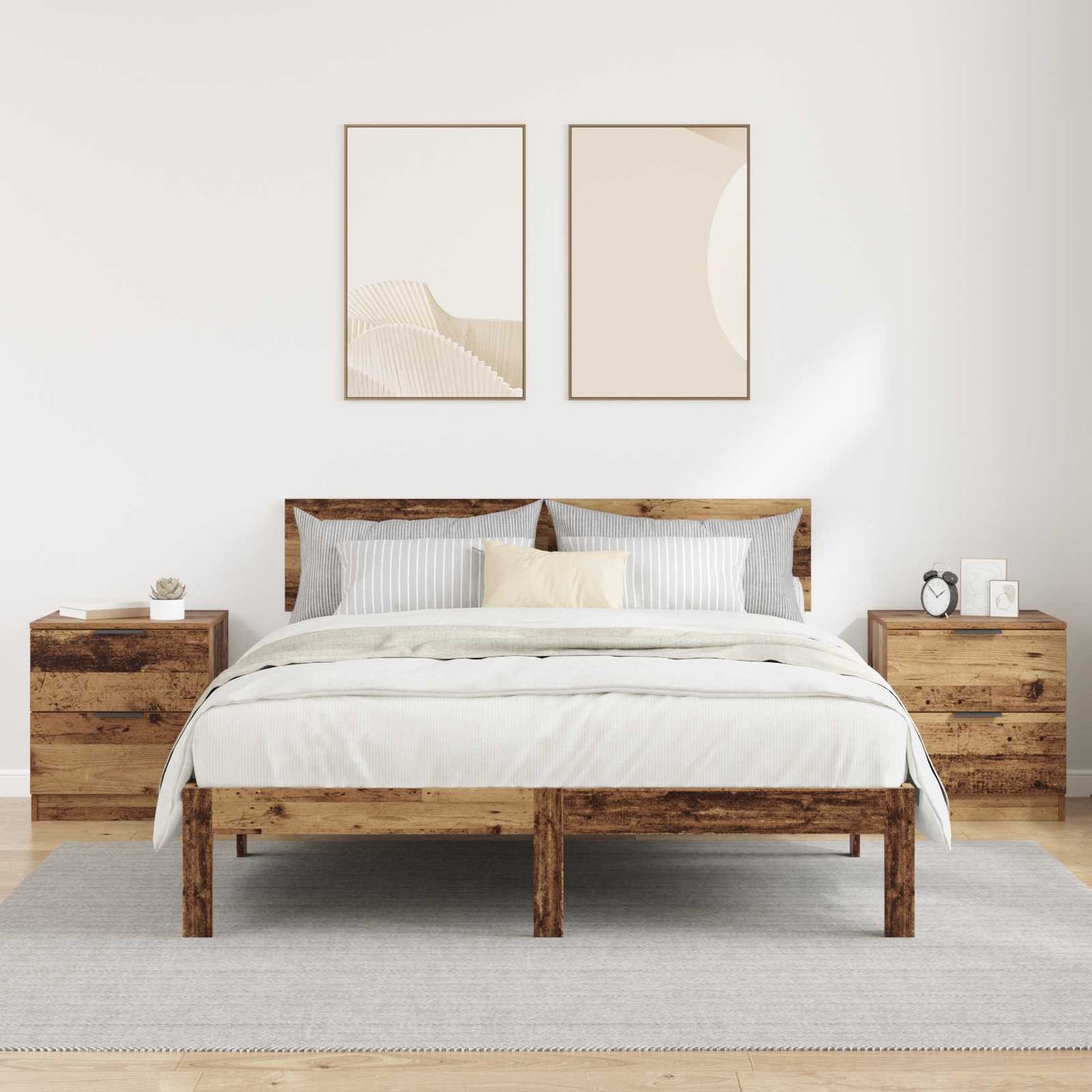 Nachttisch 2 stk. Altholz 45 x 39 x 50 cm Holzwerkstoff
