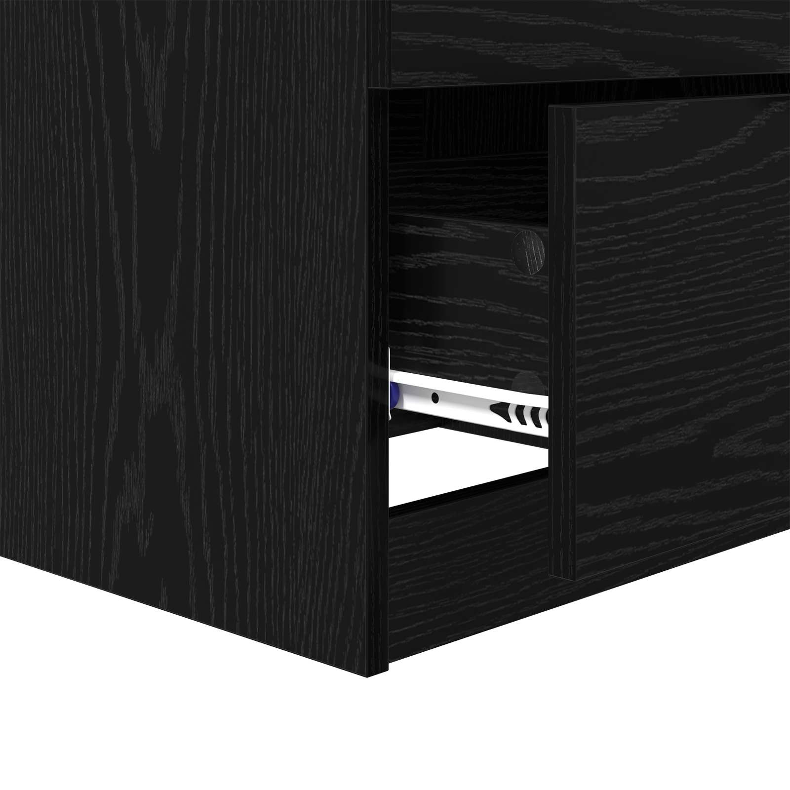 Nachttisch 2 stk. Schwarz Eichen-Optik 45 x 39 x 50 cm