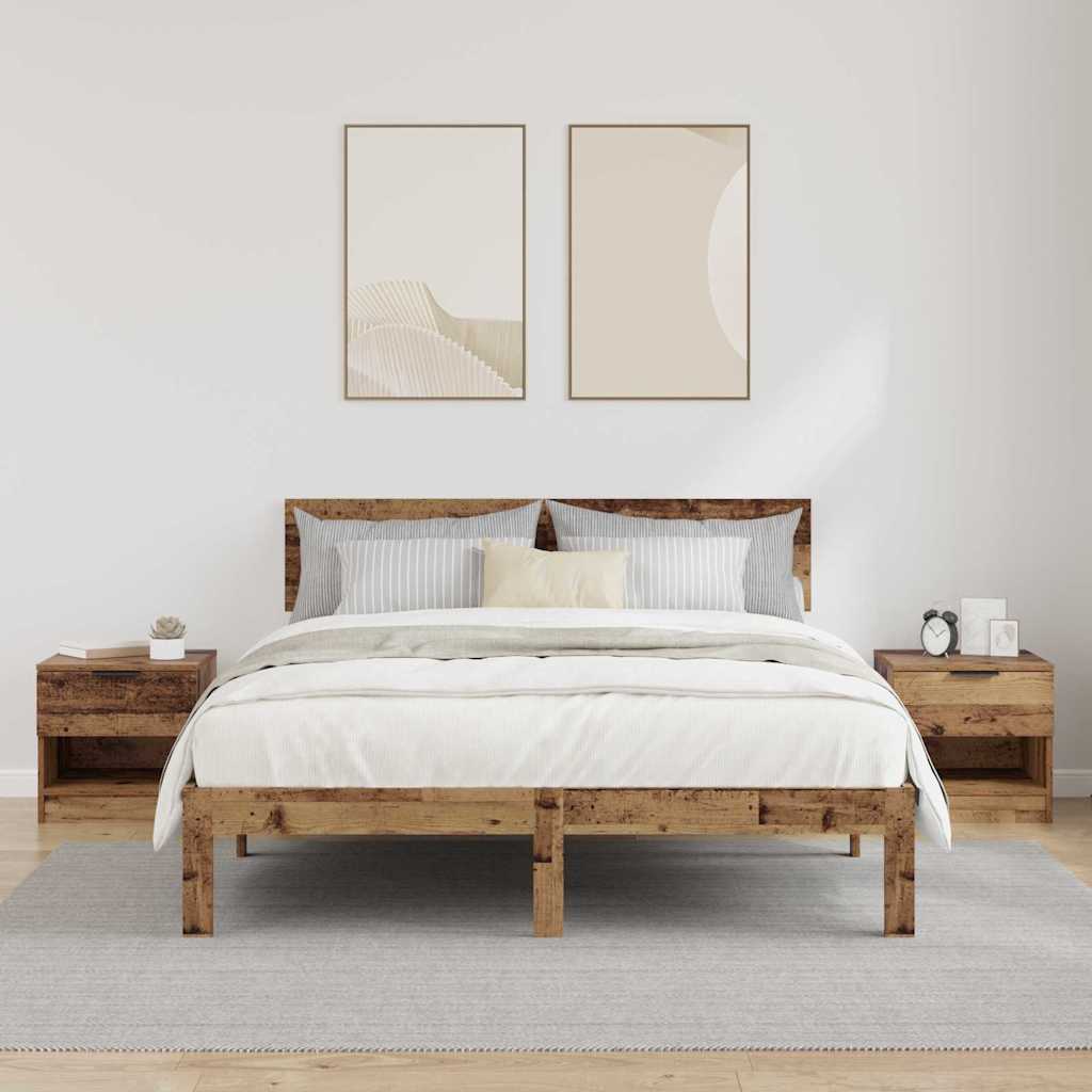 Bettschrank 2 stk. Altholz 40 x 39 x 40 cm Holzwerkstoff