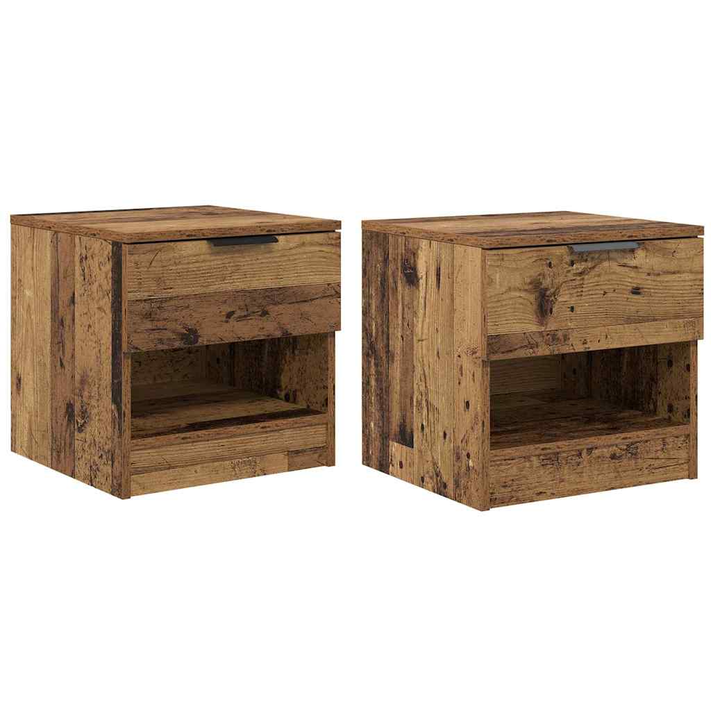Bettschrank 2 stk. Altholz 40 x 39 x 40 cm Holzwerkstoff