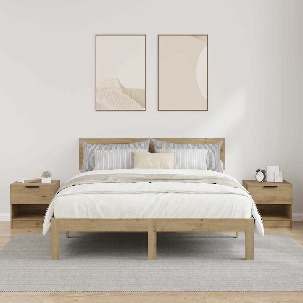 Bettschrank 2 stk. Artisan-Eiche 40 x 39 x 40 cm Holzwerkstoff