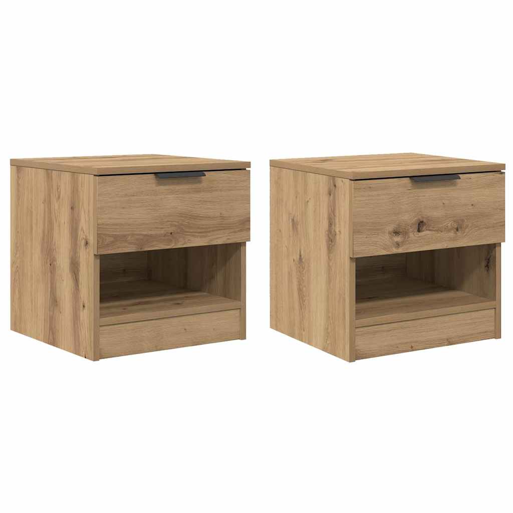Bettschrank 2 stk. Artisan-Eiche 40 x 39 x 40 cm Holzwerkstoff