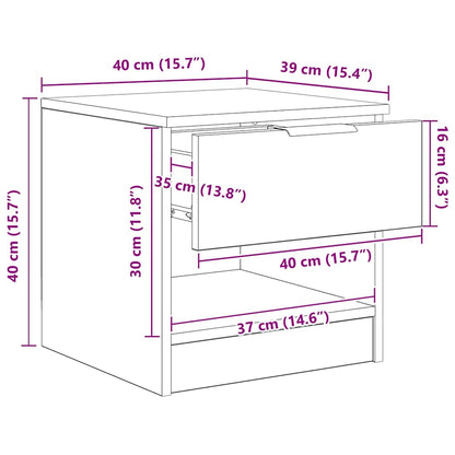 Bettschrank 2 stk. Artisan-Eiche 40 x 39 x 40 cm Holzwerkstoff