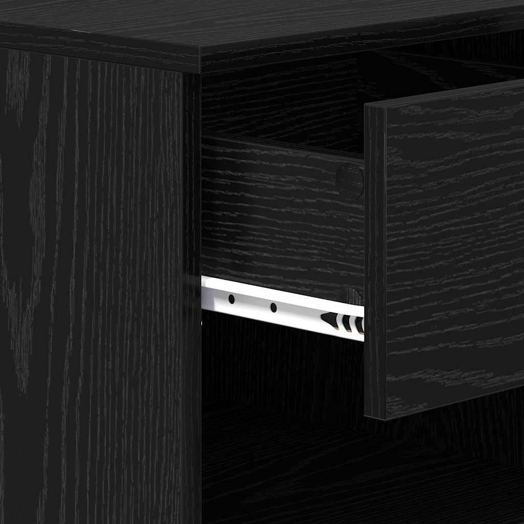 Bettschrank 2 stk. Schwarz Eichen-Optik 40 x 39 x 40 cm