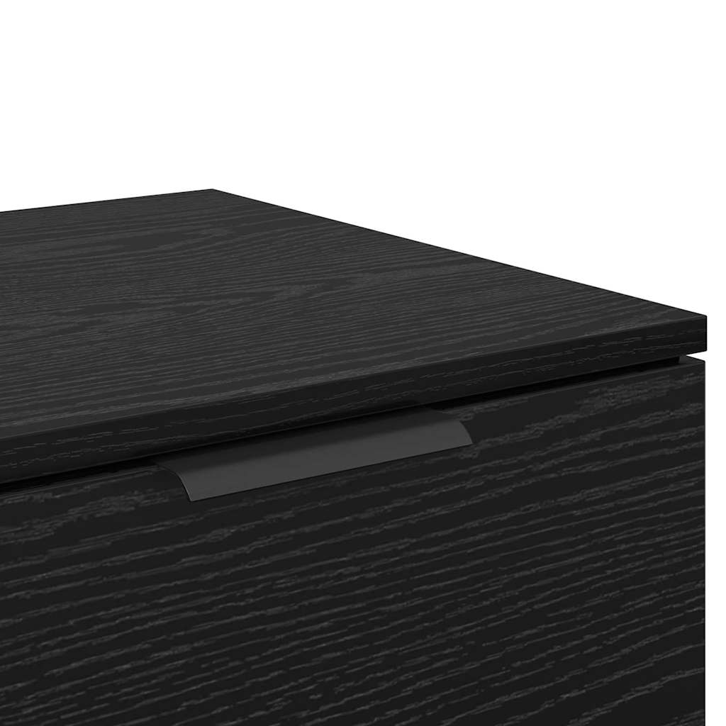 Bettschrank 2 stk. Schwarz Eichen-Optik 40 x 39 x 40 cm