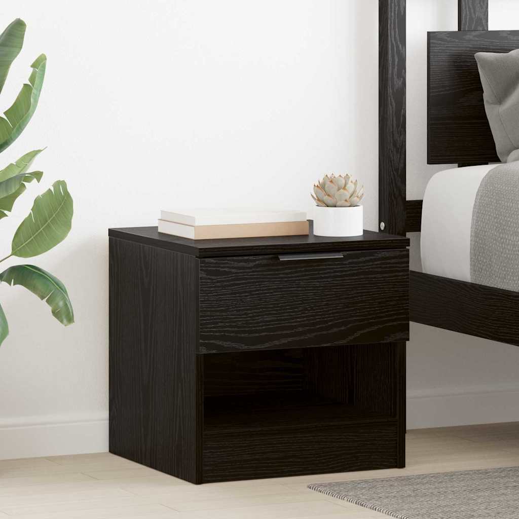 Bettschrank 2 stk. Schwarz Eichen-Optik 40 x 39 x 40 cm