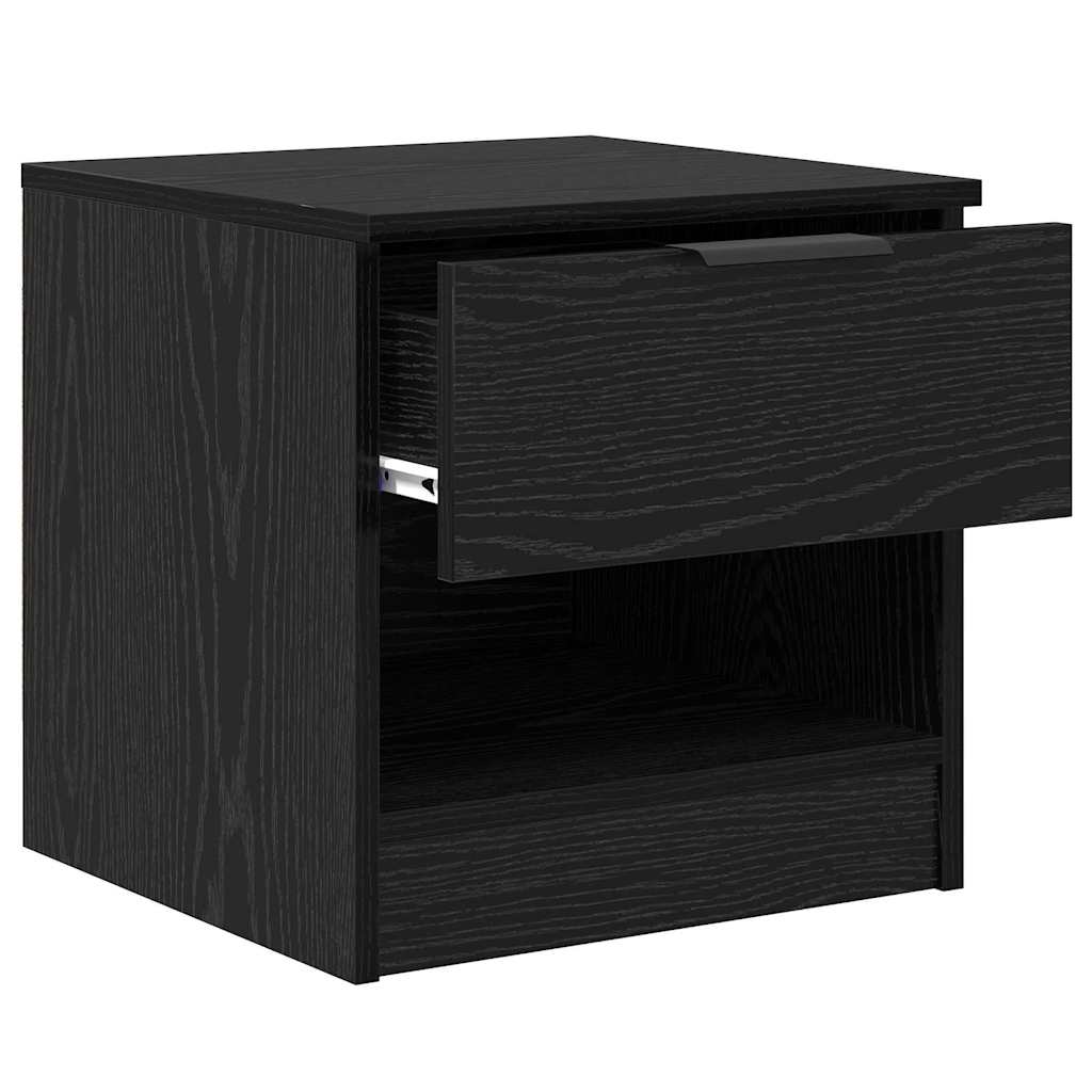 Bettschrank 2 stk. Schwarz Eichen-Optik 40 x 39 x 40 cm