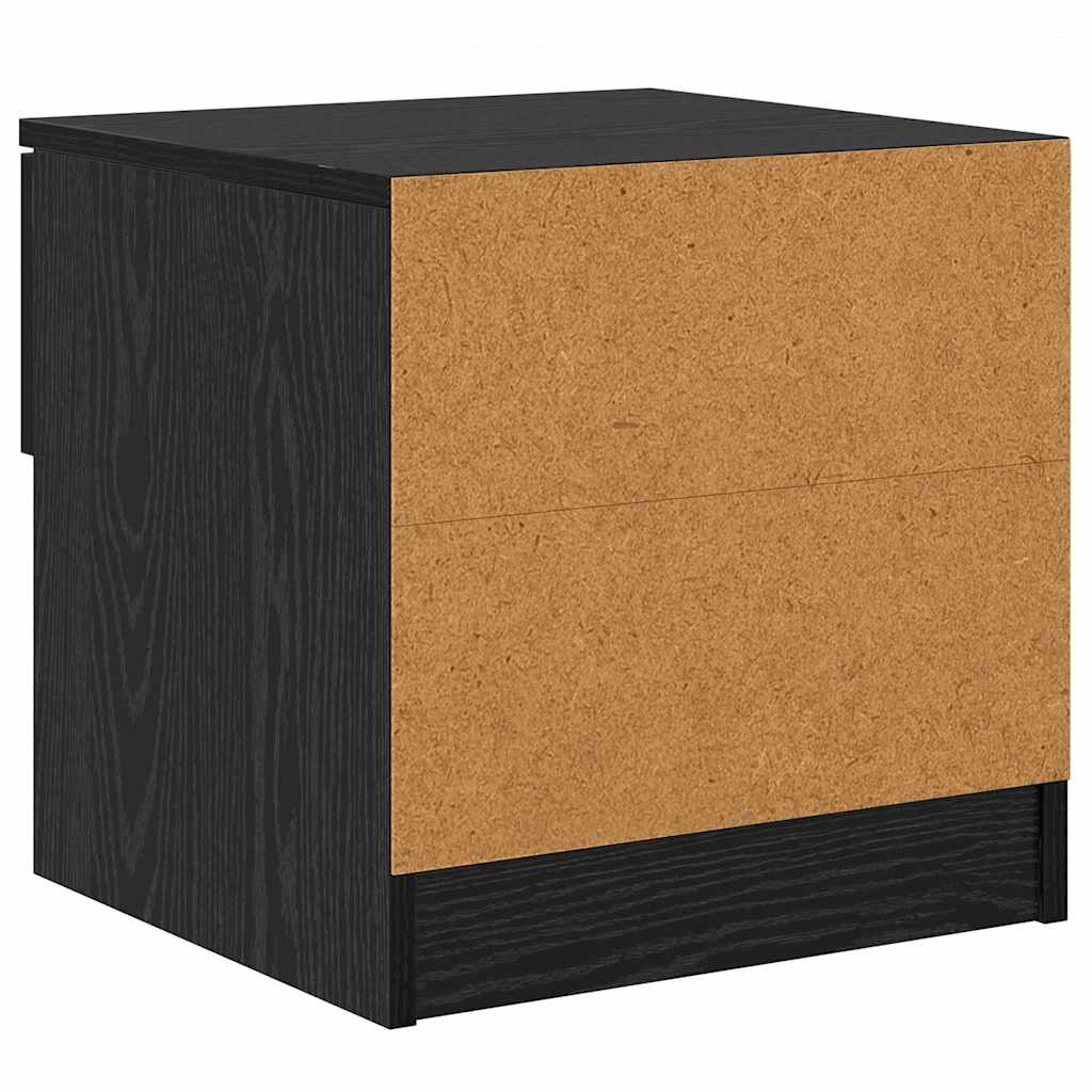 Bettschrank 2 stk. Schwarz Eichen-Optik 40 x 39 x 40 cm