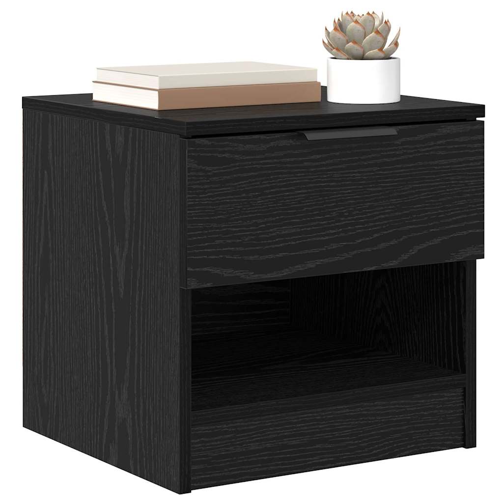 Bettschrank 2 stk. Schwarz Eichen-Optik 40 x 39 x 40 cm