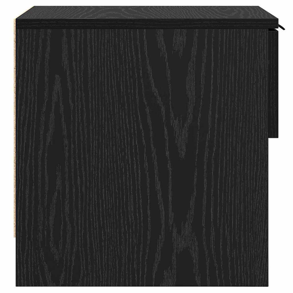 Bettschrank 2 stk. Schwarz Eichen-Optik 40 x 39 x 40 cm