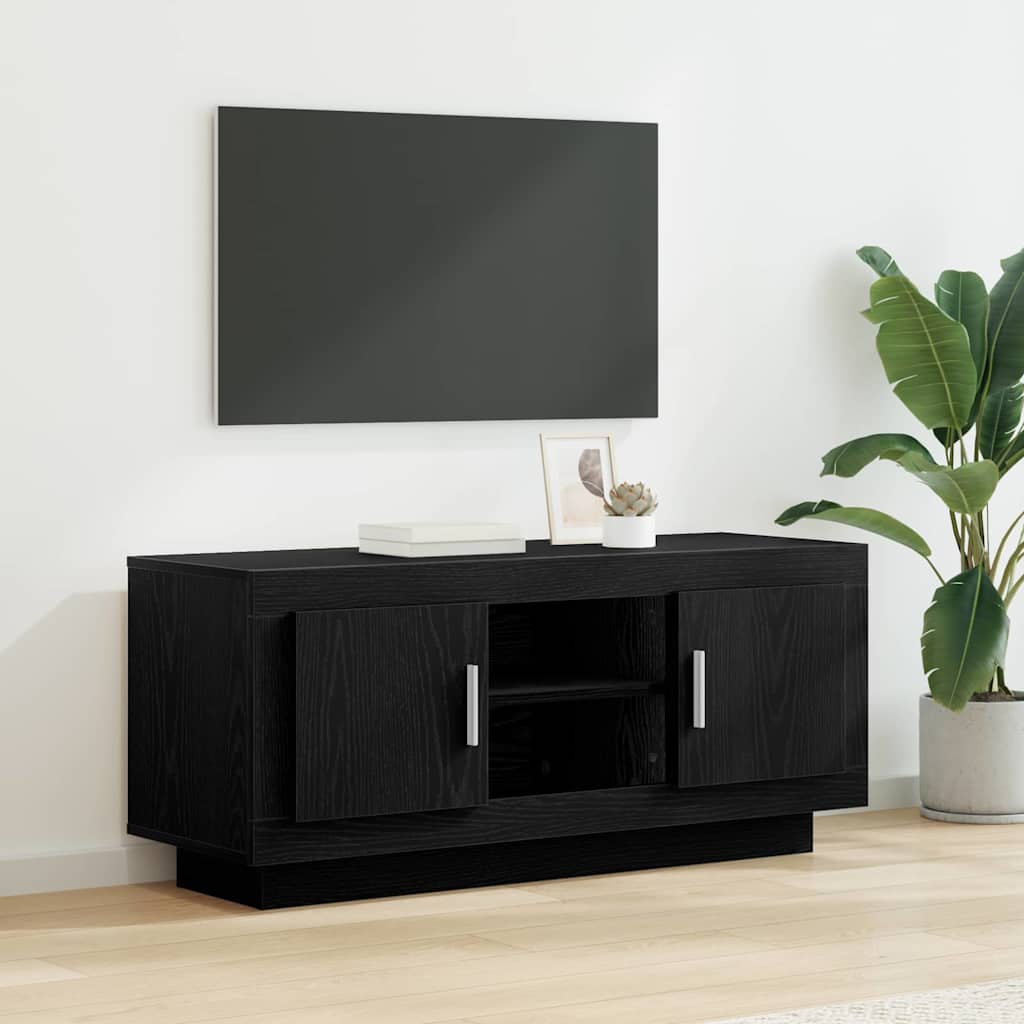 TV-Schränk 102 x 35 x 45 cm Schwarz Eichen-Optik Holzwerkstoff