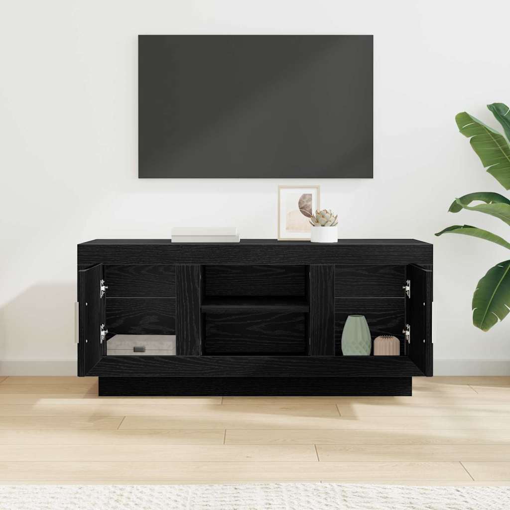 TV-Schränk 102 x 35 x 45 cm Schwarz Eichen-Optik Holzwerkstoff