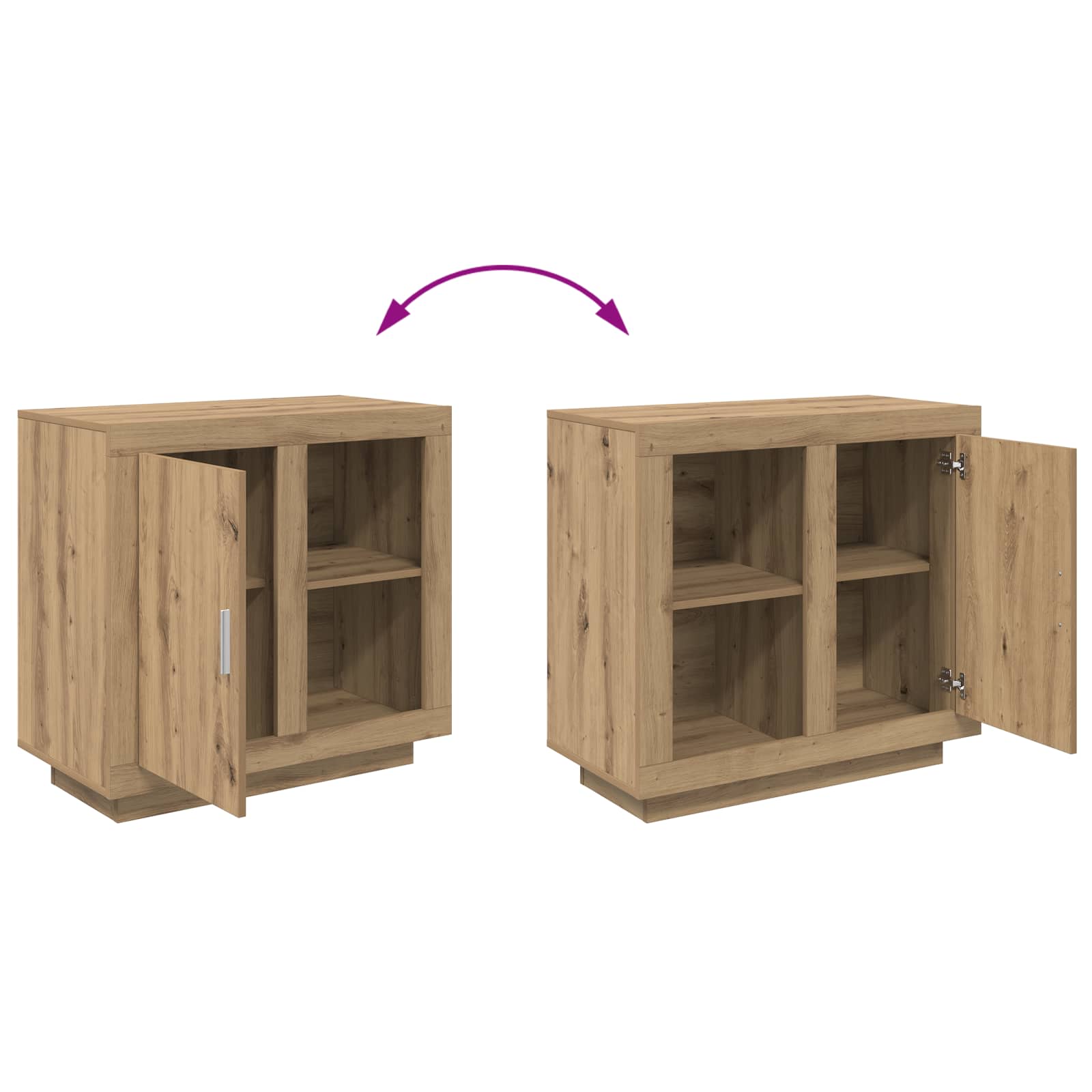 Sideboard Artisan-Eiche 80 x 40 x 75 cm Holzwerkstoff